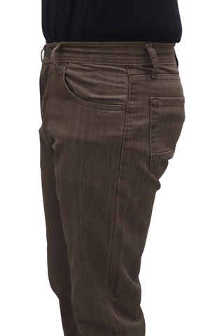 Dmctekstil Erkek Hacker Denim Kahverengi Normal Bel Normal Kesim Boru Paça Büyük Beden Jean Pantolon
