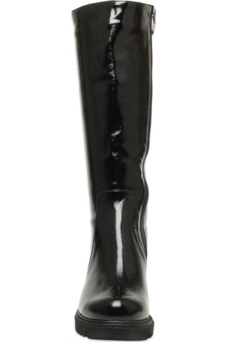 Mammamia D25kc-2330 Kalin Topuklu Günlük Siyah Rugan Kadın Çizme Siyah Rugan