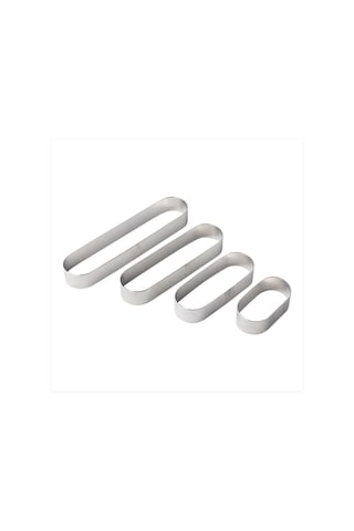 Gatherco Paslanmaz Çelik Mus Halkası Kalıbı, Uzun Oval Tiramisu Pişirme Kalıbı, Kekler, Turtalar Ve Tatlılar İçin Mini Kurabiye Kalıpları