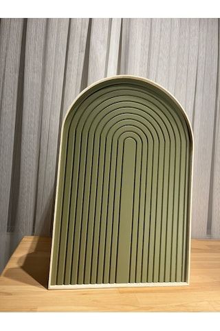 Cıgılwood Khaki Gren Belt Haki Yeşili Ahşap Bohem Tablo