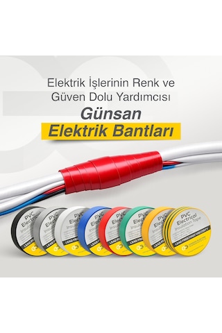 Günsan Renkli Elektrik İzolasyon Bandı 7 Adet