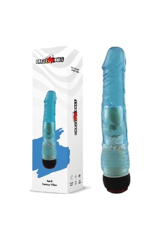 Truva Shop Crazy Bull 18 Cm Dildo Mavi Jel Titreşimli Vibratör Penis