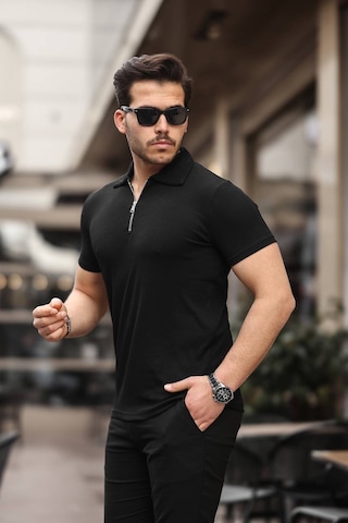 Eg38 Yarım Fermuar Polo Yaka Tşört Siyah Eg38 Yarım Fermuar Polo Yaka Tşört Siyah