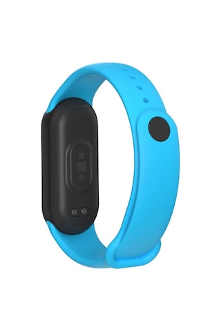 Xiaomi Mi Band 8 9 10 Uyumlu Akıllı Bileklik Silikon Kordon Kayış Mavi Açık