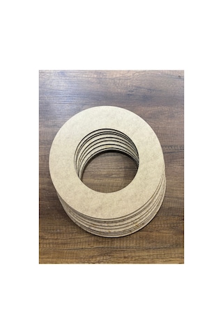 28x28cm Halka Ham Ahşap 10 Lu - Boyanabilir Ham Mdf