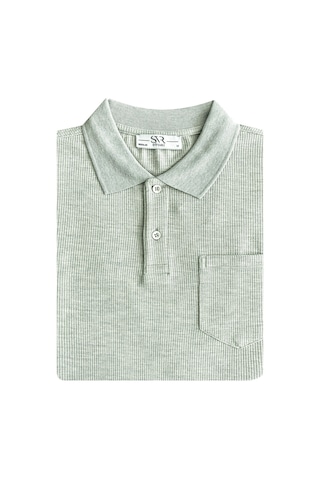 SÜVARİ Yeşil Regular Armürlü Polo Yaka Tişört SÜVARİ Yeşil Regular Armürlü Polo Yaka Tişört