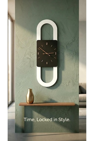 Berlin Ahşap Salon Duvar Saati Pilli Ledsiz Quartz Ultra Sessiz Mekanizma 28 Cm X 85 Cm Siyah