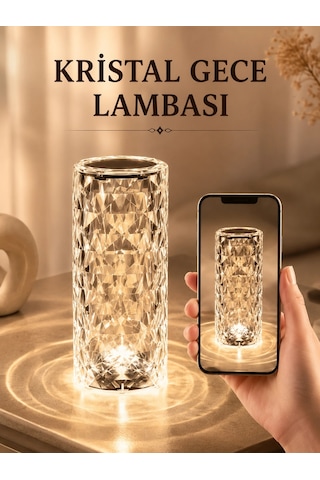 Kargo Kristal Dokunmatik Ve Kumandalı Masa Ve Gece Lambası Najmaddin Çok Renkli