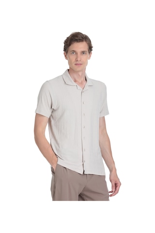 Hatemoğlu Ekru Regular Fit Apaş Yaka Gömlek 35135 4112494