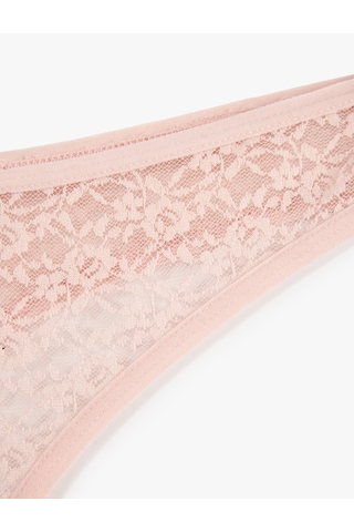 Koton Dantel Detaylı Normal Bel Rahat Kalıp String Külot Pembe 7wlk30097mk Gül