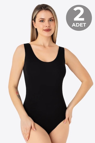 Hadpols Premium Çıtçıtlı Atlet 2'li Sunum Paket Günlük Giysi Siyah
