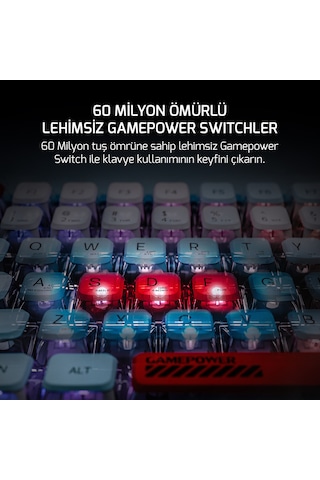 Gamepower Sense Tkl Rgb Wireless/bluetooth/kablolu Mekanik Red Sw