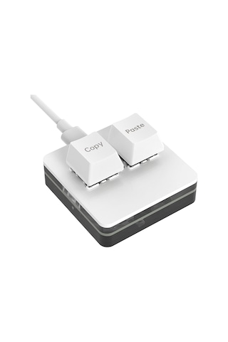 Plentiful 2 Tuşlu Makro Mekanik Klavye Programlanabilir Oyun-muhasebe-copy-paste Tuş Usb Renkli Işık Beyaz