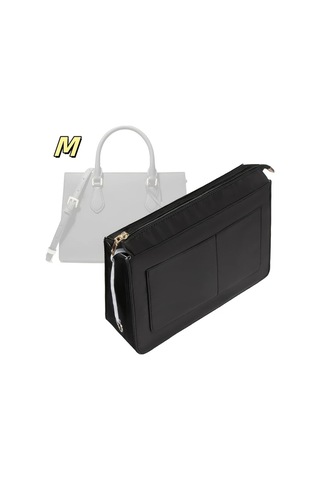 Fochsia Siyah Mı İç Organizer Çantası Fermuarlı Çok Cepli Naylon Saklama Çantası Sırt Çantası El Çantası İçin Gümüş Eskitme