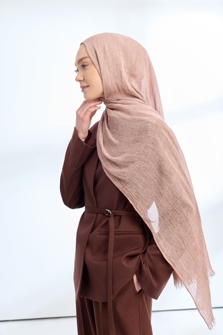 Armanda Organic Touch Viskoz Şal- 3601 Sisli Pudra