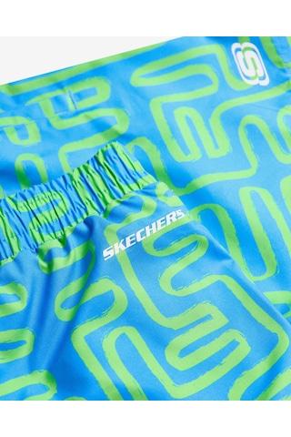 Skechers B 5 Inch Allover Print Swimshort Büyük Erkek Çocuk Mavi Deniz Şortu Sk2510098-400 Mavi