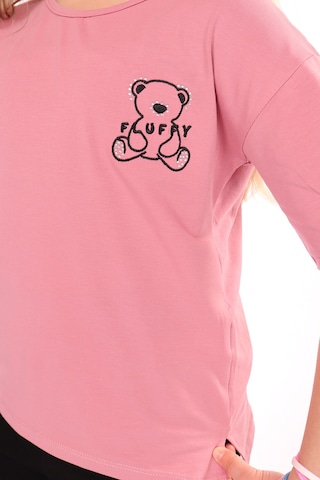 Toontoy Kids Toontoy Kız Çocuk Teddy Bear Baskılı Kaprili Takım Gül Kurusu