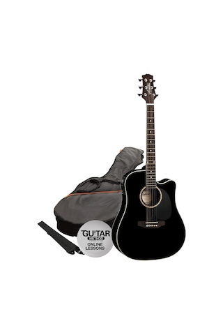 Ashton Spd25Ceq Bk Elektro Akustik Gitar Seti + Kılıf