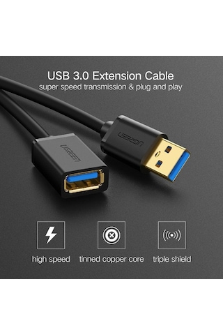Novahub Ugreen 3m Usb 3.0 Erkek-dişi Süper Hızlı Senkronizasyon Kablosu, Veri İletim Uzatma
