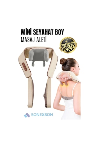 İnsan Eli Hissi Veren Şarjlı Masaj Aleti Ovmalı, Boyun, Sırt Ve Bacak Masaj Cihazı Bej - Beyaz