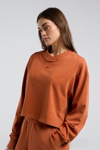 Everlast Bronx 1910 Oversize Turuncu Crop Uzun Kollu Kadın Tişört Kiremit