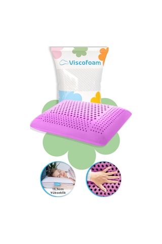 Viscofoam Air Terapi Hava Kanallı Ortopedik Yastık Visco Yastık Mor 60x40x16cm