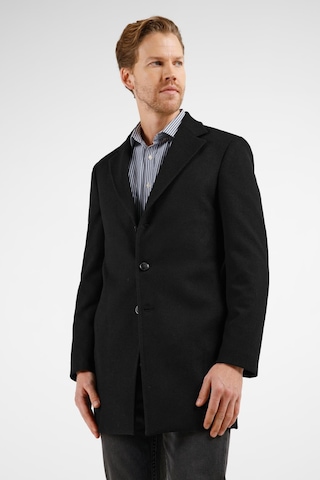 İmza Siyah Mono Yaka Esnek Slim Fit Classic Kaşe Palto 1005255101 Siyah