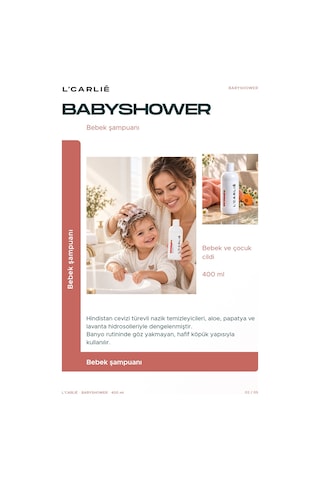 L'carlıe Babyshower Bebek Şampuanı Günlük Kullanım 400 Ml