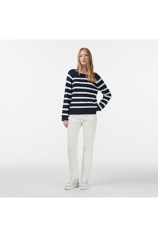 Nautica Kadın Lacivert Regular Fit Kazak Çizgili 57s114t Siyah
