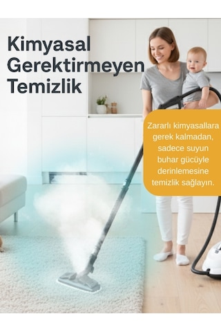 Mieco Stella 5 Bar 2000 W Çok Fonksiyonlu Buharlı Temizleyici + Ütü Başlığı + Eldiven