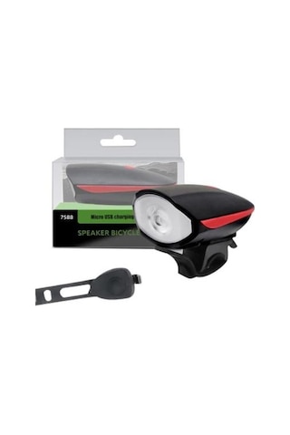 Bike Sky Xml-t6 Led 1200 Mah Su Geçirmez Far Kornalı Bisiklet Feneri Siyah