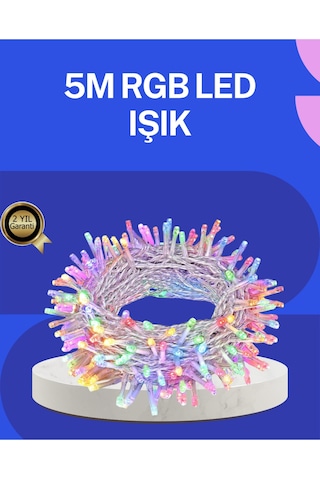 5 Metre Şeffaf Kablo Led Peri Işığı 50 Ampullü Dekoratif Led Diğer