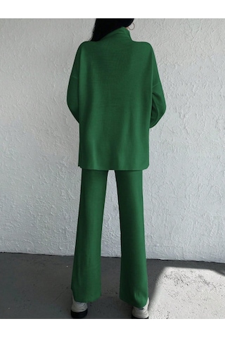 Pazarella Kadın Uzun Kollu Triko Ikili Takım Zümrüt