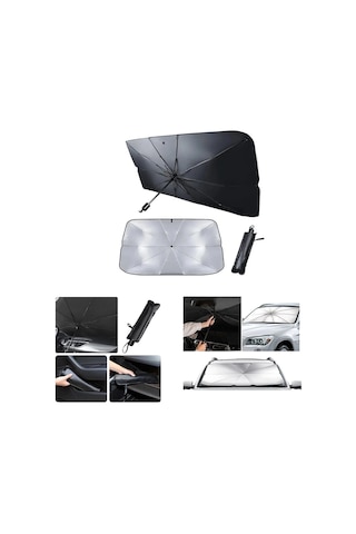 Oto - Araç Cam Güneşlik Şemsiyesi 10 Telli 78x39x130cm 5545 1 Adet