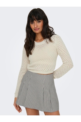 Only Onlmaura Lıfe Ls Back Detaıl O-neck Knt Kadın Beyaz Kazak - 15318340 Beyaz