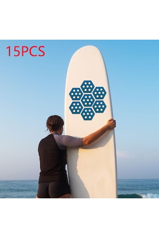 Suntek 15 Adet Altıgen Sörf Tahtası Çekiş Pedleri Balık