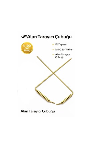 %100 Saf Pirinç Alan Tarama Çubuğu El Yapımı Profesyonel Define & Enerji Tespit Çubuğu 2 Li Set