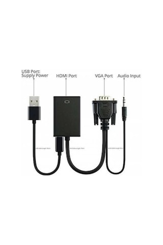 Vga To Hdmi Kablosu Dönüştürücü Converter Görüntü Ve Ses Çevirici (510215137)