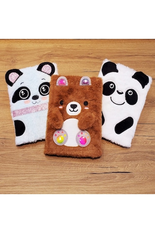 Veraura Lifestyle Panda Tasarımlı Peluş Defter Sarı