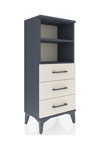 Arges Komodin 2 Raflı 3 Çekmeceli 44x30x106 Antrasit-aytaşı Antrasit