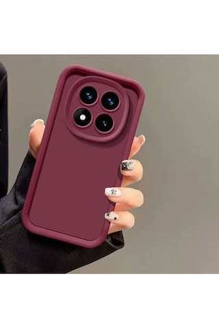 Xiaomi Redmi Note 14 Pro 5g / Poco X7 5g Kılıf Kamera Korumalı Kalın Kenarlı Viera Silikon Case Mürdüm