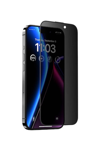 Vendas Apple Uyumlu iPhone 15 Pro Max Anti-dust Warrior 9d Full Cover Privacy Gizleyen Temperli Cam Ekran Koruyucu