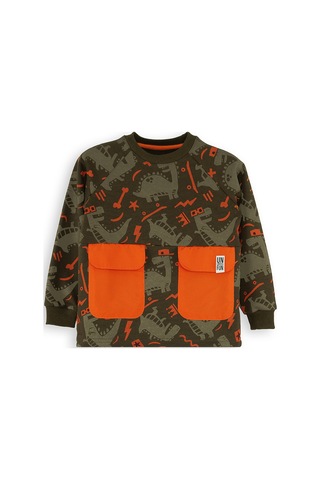 Denokids Kaykay Dino Erkek Çocuk Sweatshirt - Kahverengi