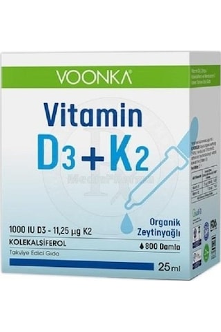Voonka Vitamin D3+K2 Damla 25 ML