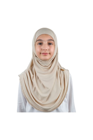 Pratik Hazır Geçmeli Boneli Çocuk Şal Bej Bej