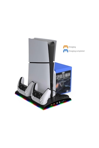 Ps5 Slim Fanlı Rgb Stand Şarj Dock Playstation 5 Slim Tp5-3570