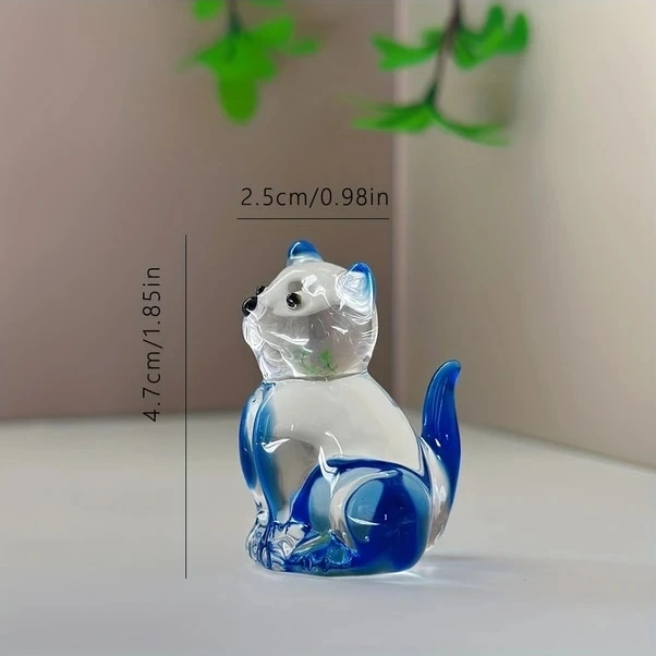 Trendooze Yeşil Kristal Kedi Heykeli, Masüstü Dekor, Hediye, Sunshine022 Yapımı