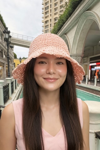 Mollycrush Kadın Pembe Hasır İp El Örmesi Bucket Şapka Plaj Trend Tasarım Pembe