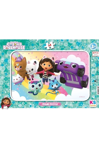 Ks Games 24 Parça Gabby's Dollhouse Kız Çocuk Frame Puzzle - Gb704