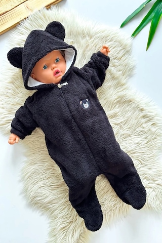 Welsoft Peluş Unisex Fermuarlı Kışlık Bebek Uyku Tulumu Çocuk Tulumu Çocuk Kostümü Tlmayk 001